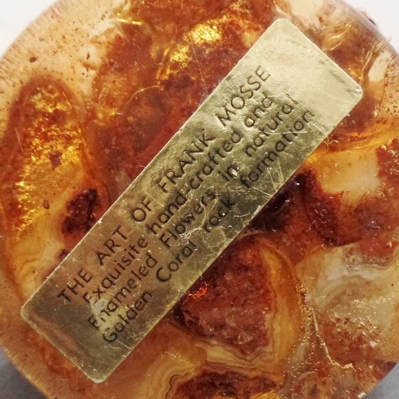 Hand Crafted And Enameled Flowers In Natural Golden Coral Rock Formation - Picture 9 of 10